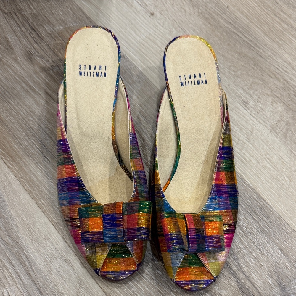 Stuart Weitzman Colorful Woven Mules